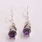 Marsala Fine Silver-Plated Marcasite Amethyst Earrings - image 1