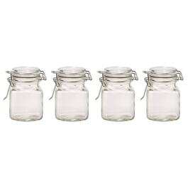 Classy Canisters 38 ounce square glass jar with bamboo lid - kitchen decorative  glass jars with vintage diamond pattern - coffee pasta sugar t