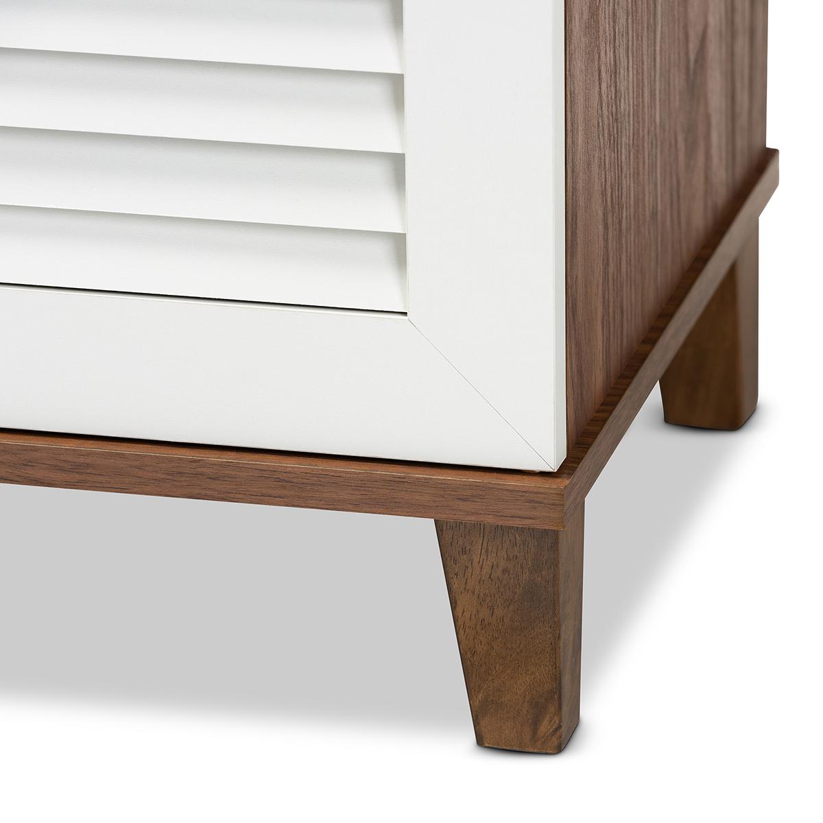 Baxton Studio Coolidge 8 Shelf Wood Shoe Storage Cabinet