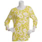 Womens Emily Daniels 3/4 Sleeve Floral Jacquard Tee - image 1