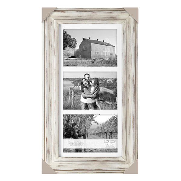 Malden Whitman 3 Picture Whitewashed Picture Frame - 5x7 - image 