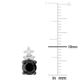 Sophia B 1 1/8ctw. Black & White Princess Diamond Stud Earrings