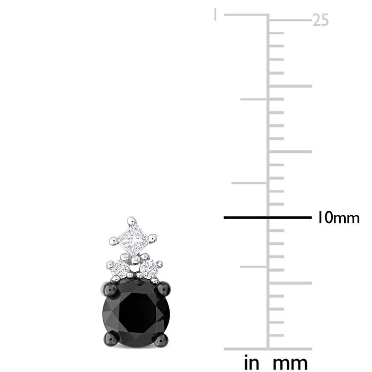 Sophia B 1 1/8ctw. Black & White Princess Diamond Stud Earrings