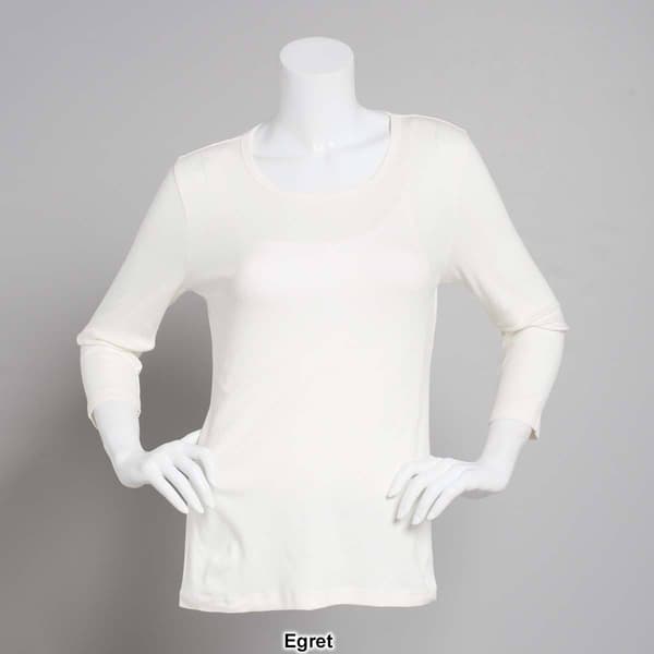 Womens Architect® 3/4 Sleeve Rib Scoop Neck Top