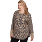 Plus Size Ruby Rd. Cozy Time Long Sleeve Leopard Sweater - image 3