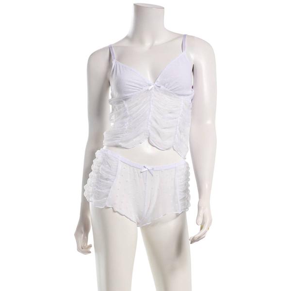 Womens Spree Intimates Ruched Mesh Cami & Shorts - CA2033