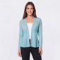 Womens 89th & Madison Pointelle Mix Stitch Peplum Cardigan - image 2