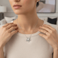 Saffron 1ctw. Sterling Silver Moissanite Diamond Flower Necklace - image 2