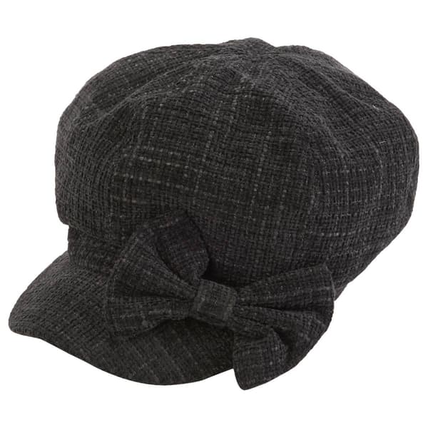 Womens Madd Hatter Chenille Bow Newsboy Cabbie Hat - image 