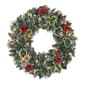 Puleo International 24in. Pre-Lit Snowy Silverton Pine Wreath - image 1