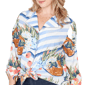 Plus Size Ruby Rd. Set Sail Picnic Scene Knot Front Blouse - image 5