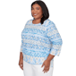 Plus Size Alfred Dunner Classics 3/4 Sleeve Side Tie Ikat Blouse - image 3