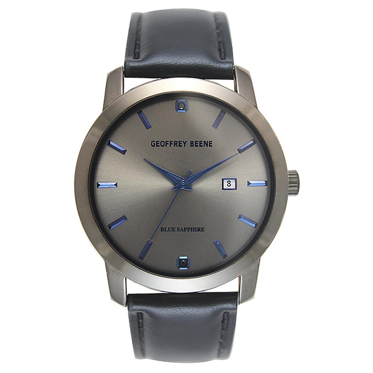 Mens Geoffrey Beene® Gunmetal and Sapphire Strap...