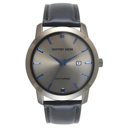 Mens Geoffrey Beene(R) Gunmetal and Sapphire Strap Watch-GBB8219GU