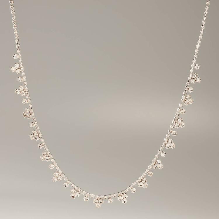 Rosa Rhinestones Delicate Trim Rhinestone Necklace