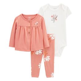 Baby Girl &#40;NB-12M&#41; Carter's&#174; 3pc. Dainty Floral Cardigan Set