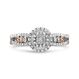 Haus of Brilliance Rose Gold Plated Cross-Over Engagement Ring