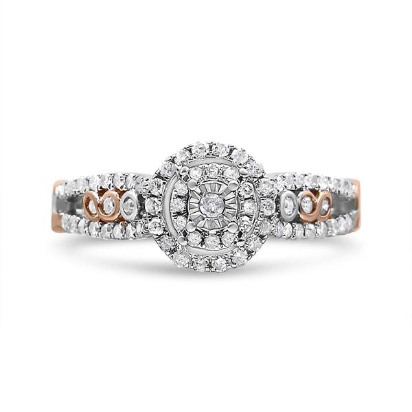 Haus of Brilliance Rose Gold Plated Cross-Over Engagement Ring - image 