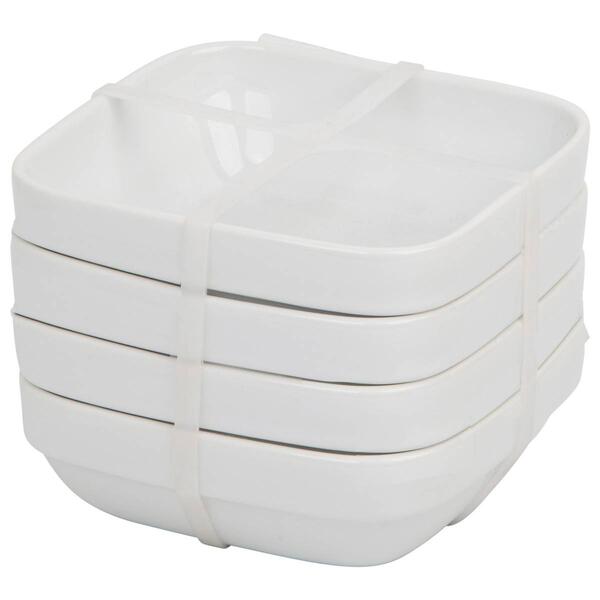 Home Essentials 5in. White Square Stackable Bowls - Set of 4 - image 