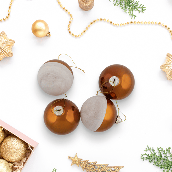 Northlight 4ct. Dual Color Glass Christmas Ball Ornaments