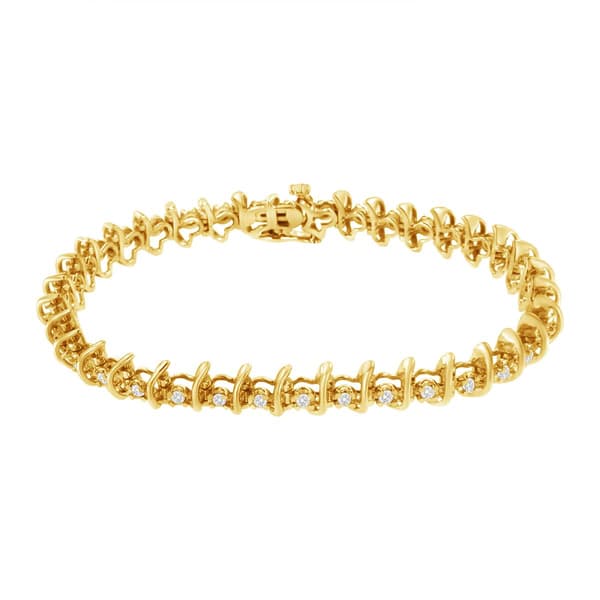 Diamond Classics™ 10kt. Gold Prong Set Diamond Link Bracelet