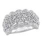 Sterling Silver 1/10ctw. Diamond Wide Band Vintage Ring - image 1