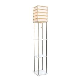 Lalia Home 1 Light Metal Etagere Floor Lamp w/Shelves & Shade