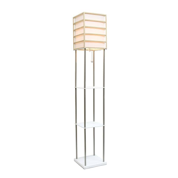 Lalia Home 1 Light Metal Etagere Floor Lamp w/ Shelves & Shade - image 