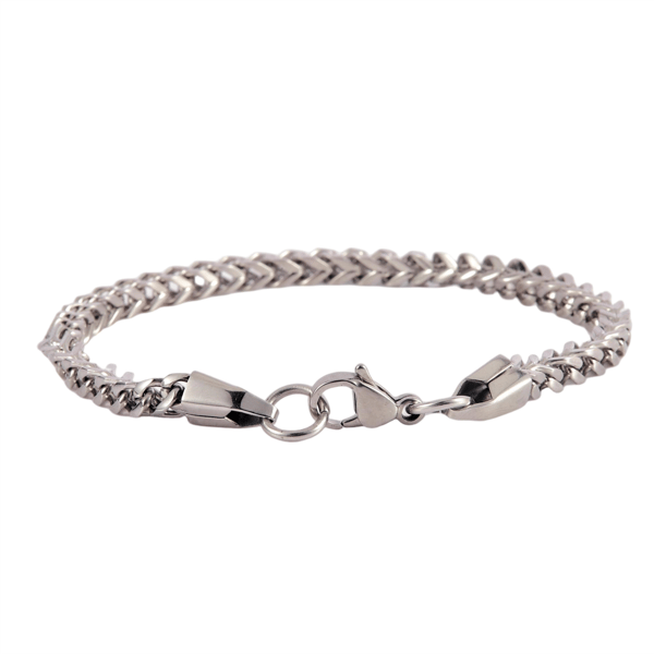 Mens Iron Saints 5mm Box Chain Link Silver-Tone Bracelet