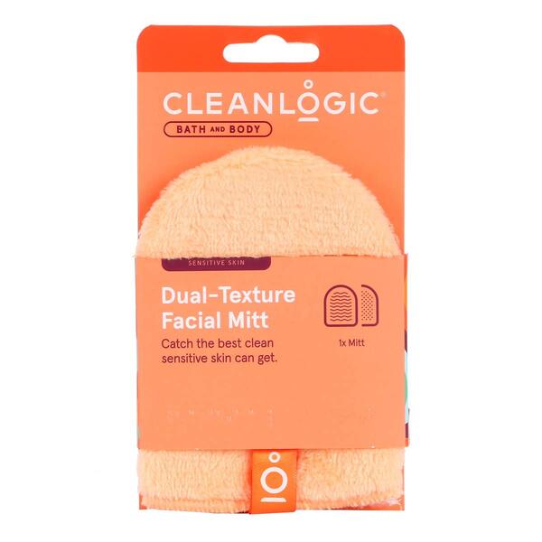 Cleanlogic Bath &amp; Body Sensitive Skin Dual Texture Facial Mitt - image 