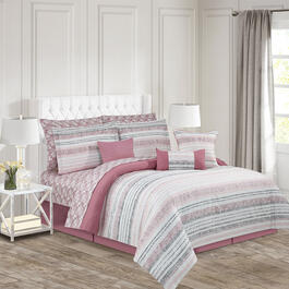 Home Essence Alivia 2 Piece Quilted Faux Fur Comforter Set, Light Pink,  Twin 