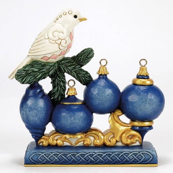 Jim Shore Blue & Gold Hope w/ Dove Christmas Figurine