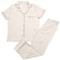 Womens Nicole Mille Short Sleeve Rib Notch Collar Pajama Set - image 1
