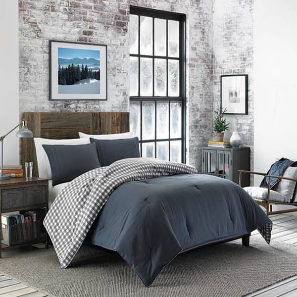 Eddie Bauer Kingston Charcoal 150TC Reversible Comforter Set