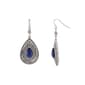 Ruby Rd. Silver-Tone Etched Center Stone Teardrop Earrings - image 1