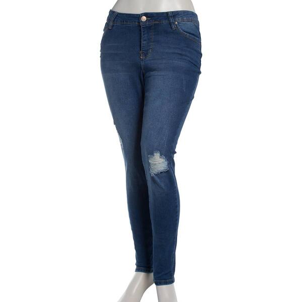 Plus Size Royalty WBB Cross Hatch Skinny Jeans - image 