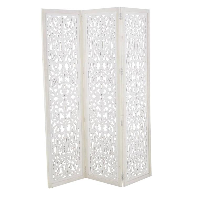 9th & Pike® Farmhouse White Wooden Room Divider Screen
