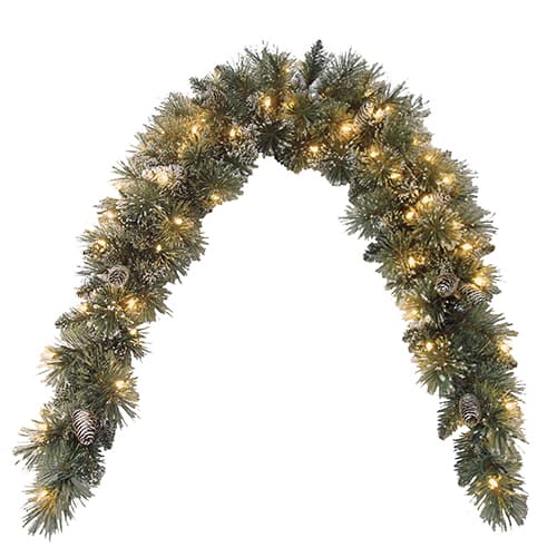 National Tree 6ft. Pre-Lit Glittery Bristle&#40;R&#41; Pine Mantel Swag - image 