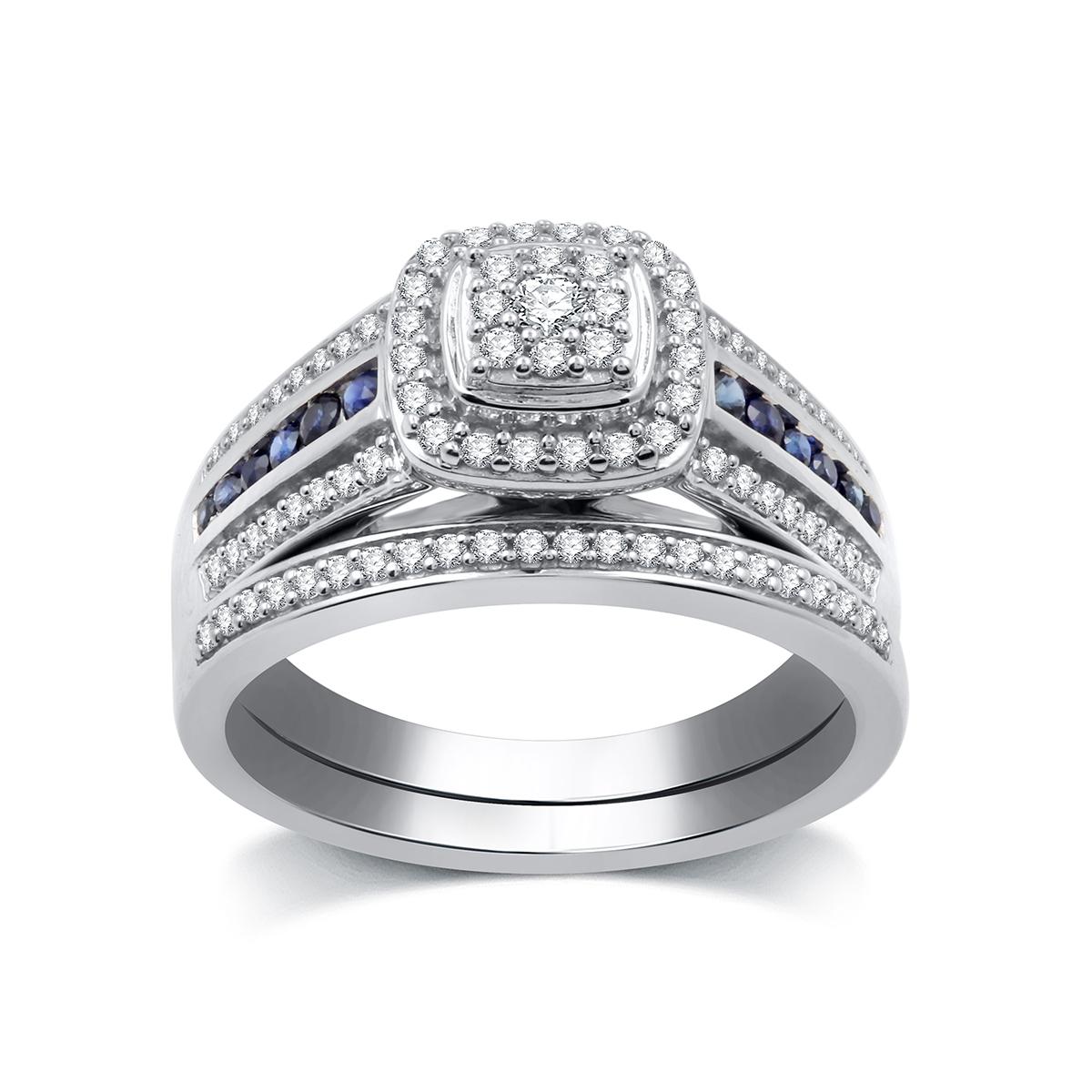 Nova Star® Lab Grown 3/8ctw. Diamond Sterling Silver...
