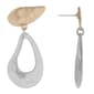 Bella Uno Worn Two-Tone Organic Teardrop Earrings - image 1