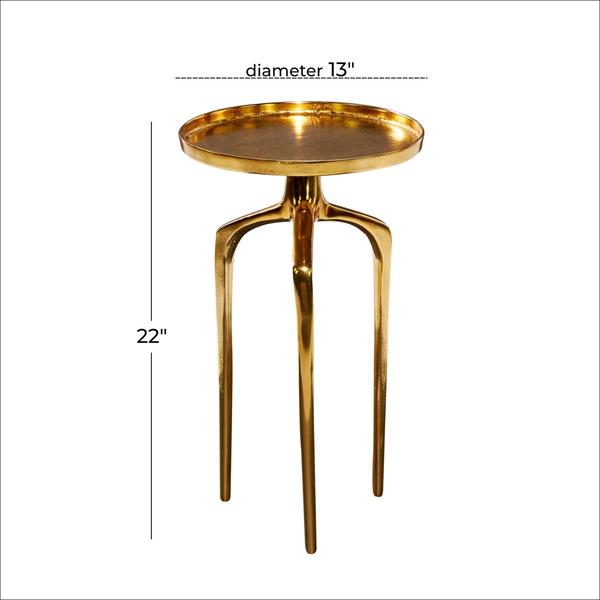 9th & Pike® Gold Aluminum Contemporary Accent Table