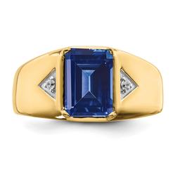 Mens Gentlemens Classics™ 14kt. Gold Sapphire & Diamond Ring