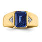 Mens Gentlemens Classics™ 14kt. Gold Sapphire & Diamond Ring - image 4