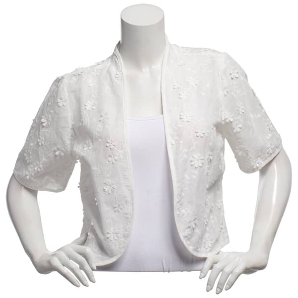 Womens Rabbit Rabbit Rabbit Short Sleeve Embroidere Bolero Dress - image 