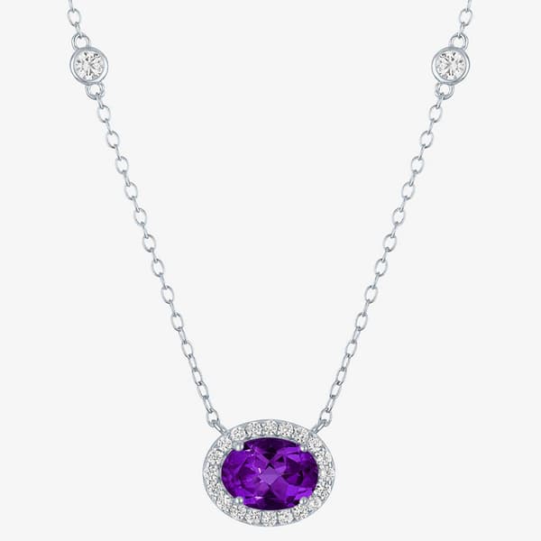 Nova Star(R) Amethyst With Lab Grown White Sapphire Necklace - image 