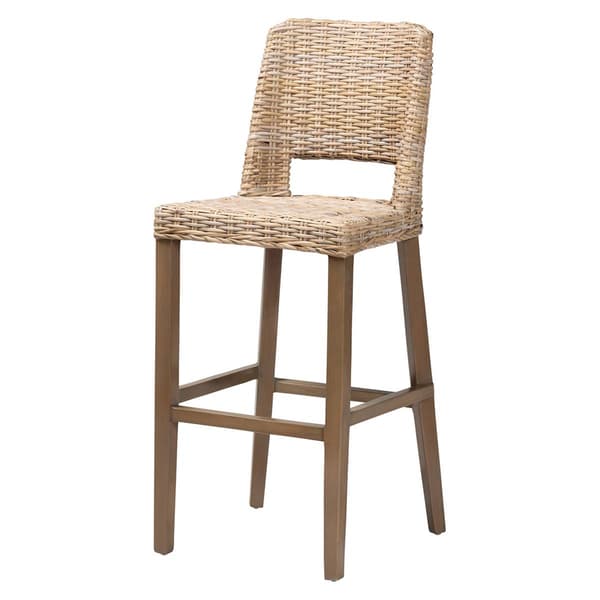 bali & pari Magy Modern Bohemian Kubu Rattan Bar Stool