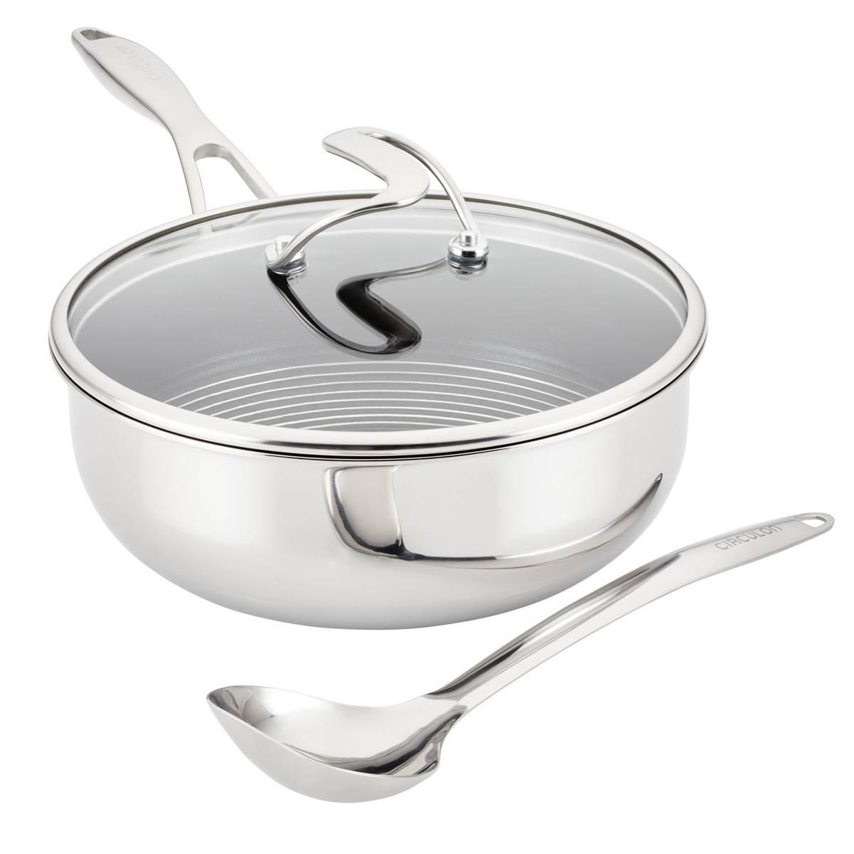 Circulon® 3pc. Stainless Steel Chef Pan and Utensil Set