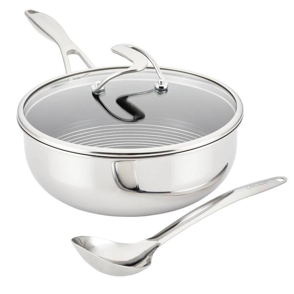 Circulon&#40;R&#41; 3pc. Stainless Steel Chef Pan and Utensil Set - image 