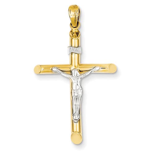 Unisex Gold Classics(tm) 14kt. Hollow Crucifix Pendant - image 