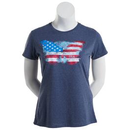 Womens Home of the Brave Short Sleeve Butterfly Dash USA Tee